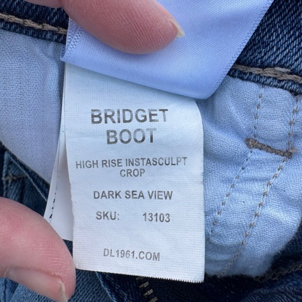 DL1961 Bridget Boot High Rise Instasculpt Crop Jeans Blue DL Vintage Two Tone 31 - Picture 16 of 16